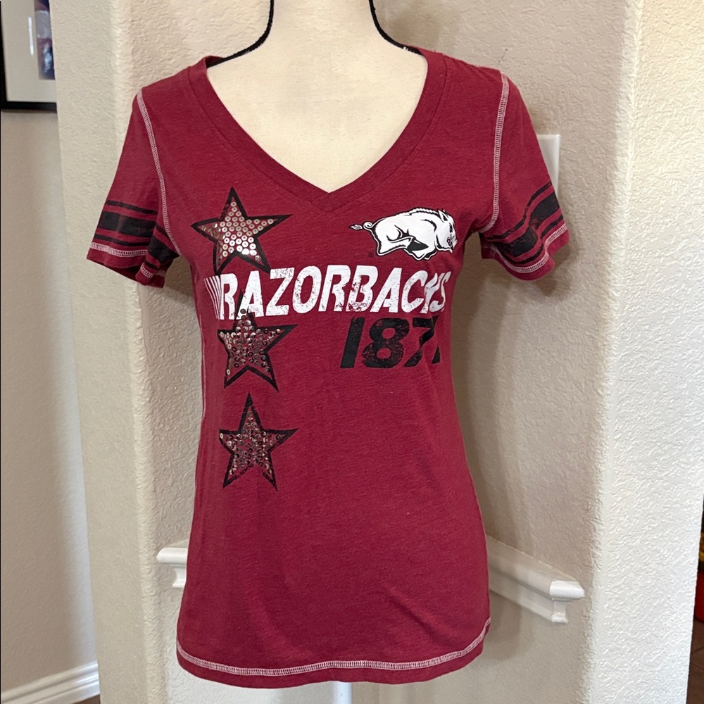 Creative Apparel Concepts red razorback short sleeve tee size, M